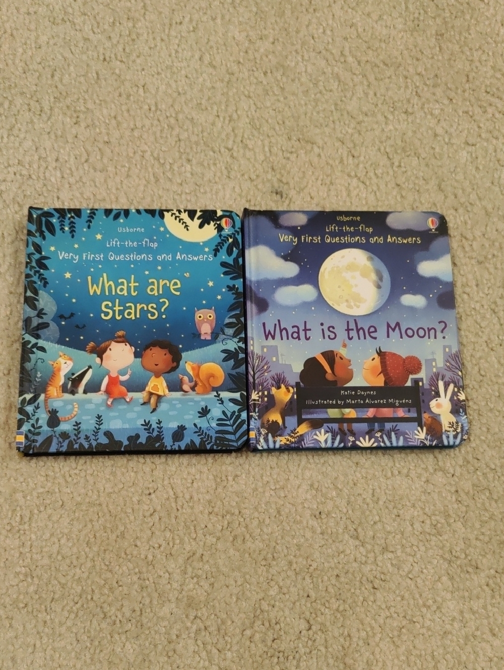 New!Usborne Lift A Flap Children's Hardcover Board Books About Stars & Moon Y2K